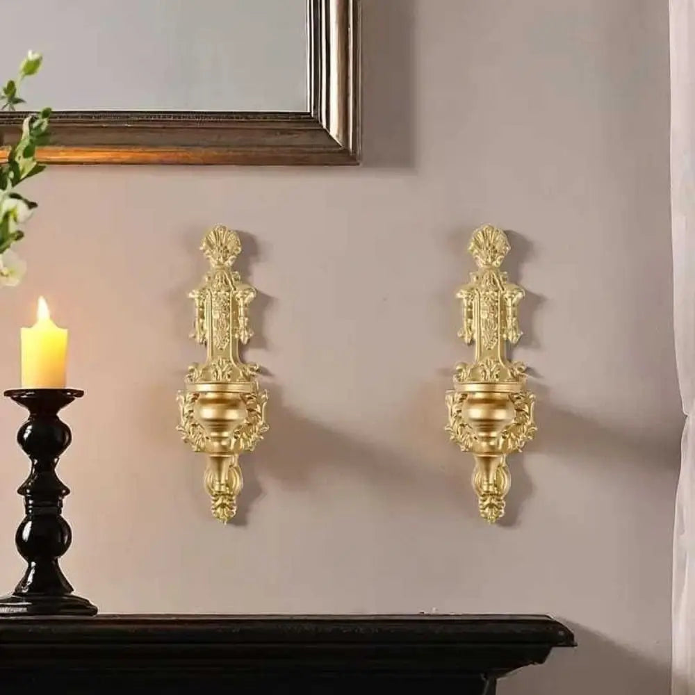 bougeoir mural ornement baroque décoration intérieure classique blanc or