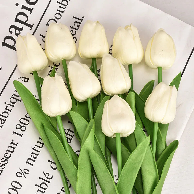 tulipes artificielles orange jaune bleu rose blanc modernes extérieures 10 pièces
