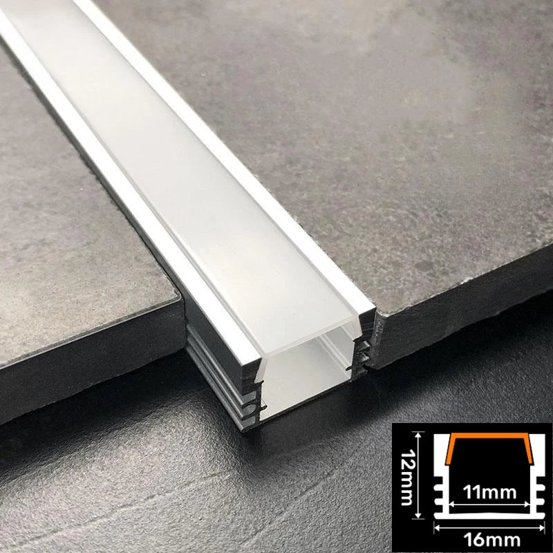 Profilé LED aluminium forme U avec couvercle laiteux