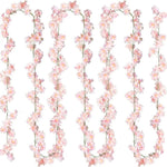 guirlande fleurs artificielles rose clair modernes intérieur mariage anniversaire baby shower clips fixations 180cm