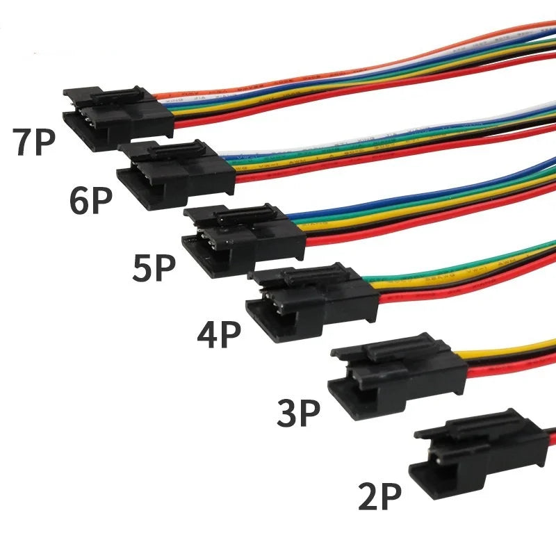 connecteurs led jst broches noir cables colorés 10 paires pragmatiques