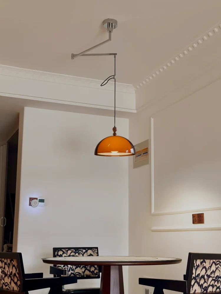lampe suspendue moderne pendentif acrylique orange réglable salon restaurant chambre principal