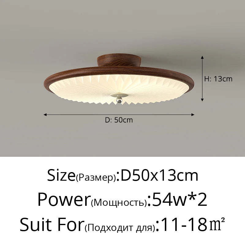 lampe moderne bois marron foncé géométrique sans ombre télécommande blanc