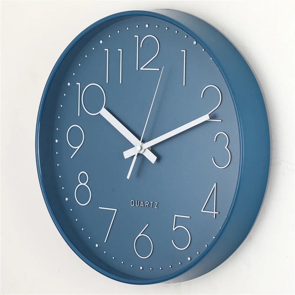 horloge murale moderne rose blanche noire bleue quartz aiguille unique minimaliste salon