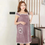 robe bain violet velours doux moderne confortable poche avant
