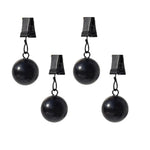 clips nappes noirs ronds brillants texturés modernes simples 5.7cm 2.2cm 6cm 2.5cm clips boule