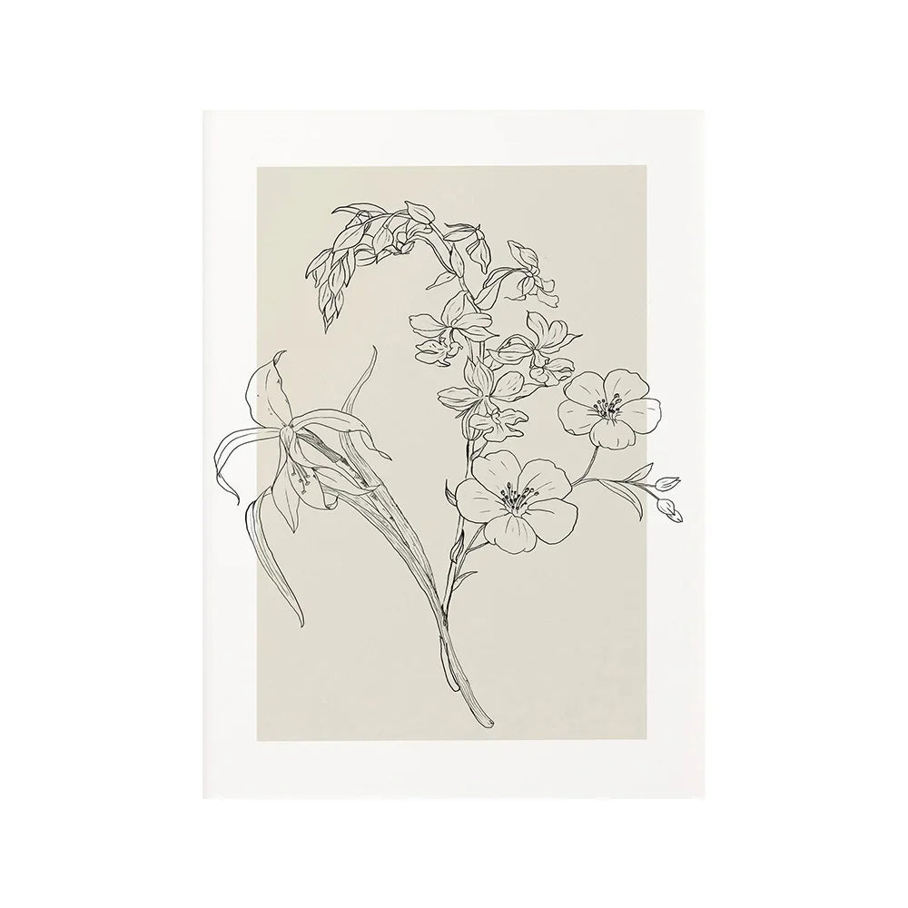 affiches art minimalistes toile simples dessins floraux noir beige clair cadres bois chambre salon