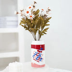 vase céramique moderne forme canette rouge blanc rose décoration intérieure pop artbranches sèches fleurs