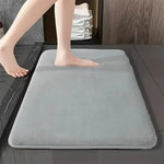 tapis bain bleu marine gris moderne doux antidérapant absorbant rapide séchage