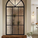 miroir mural panneau décoratif verre mat géométrique noir blanc classique moderne chambre coucherDecorationMurale