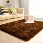 tapis peluche épais moderne salon chambre lit décoration maison doux gris blanc rose marron
