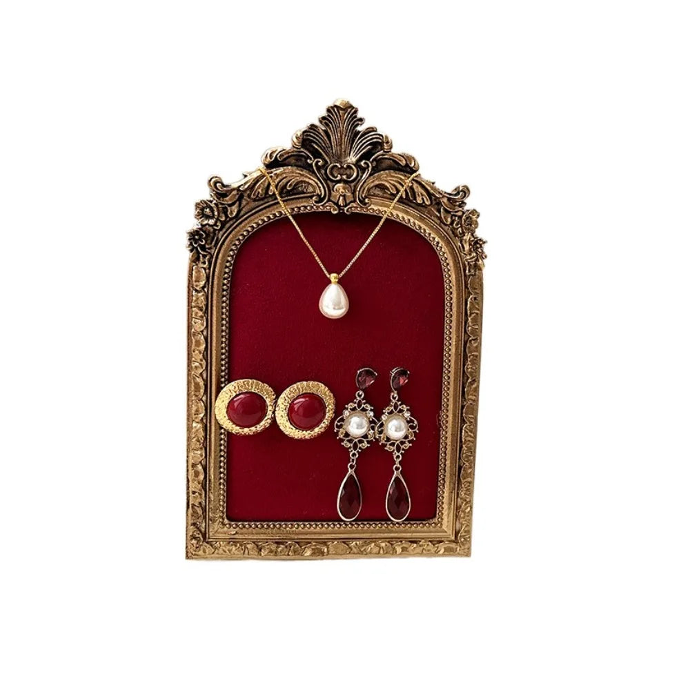 porte bijoux ornements floraux velours opacité classique bijoux or noir rouge vert