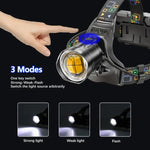 lampe frontale led rechargeable puissante étanche camping chasse pêche modes luminoxydes bandes élastiques réglables