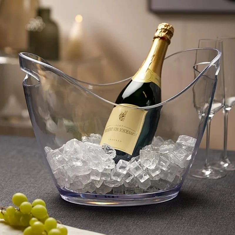 seau glace transparent 8l moderne élégant bouteilles vin bière glaçons fruitsextérieur champenois