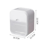 distributeur papier toilette mural adhésif moderne minimaliste blanc beige texture striée