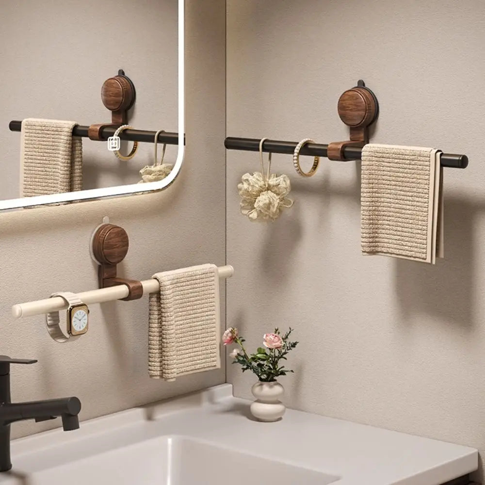 porte serviettes barres murales multifonctionnelles bois texturé serviettes colliers bracelets moderne minimaliste rustique