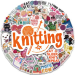 sticker adhésif humour créatif pelote laine cactus chat orange blanc multicolore pack 50