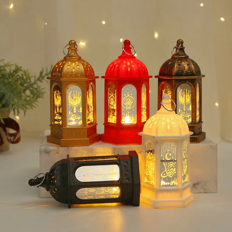 décorations ramadan lanternes or rouge noir blanches arabesques traditionnelles led vacances İslamiques