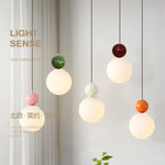 Suspension lumineuse moderne sphères translucides vert rose blanc orange rouge salon chambreôtel E27