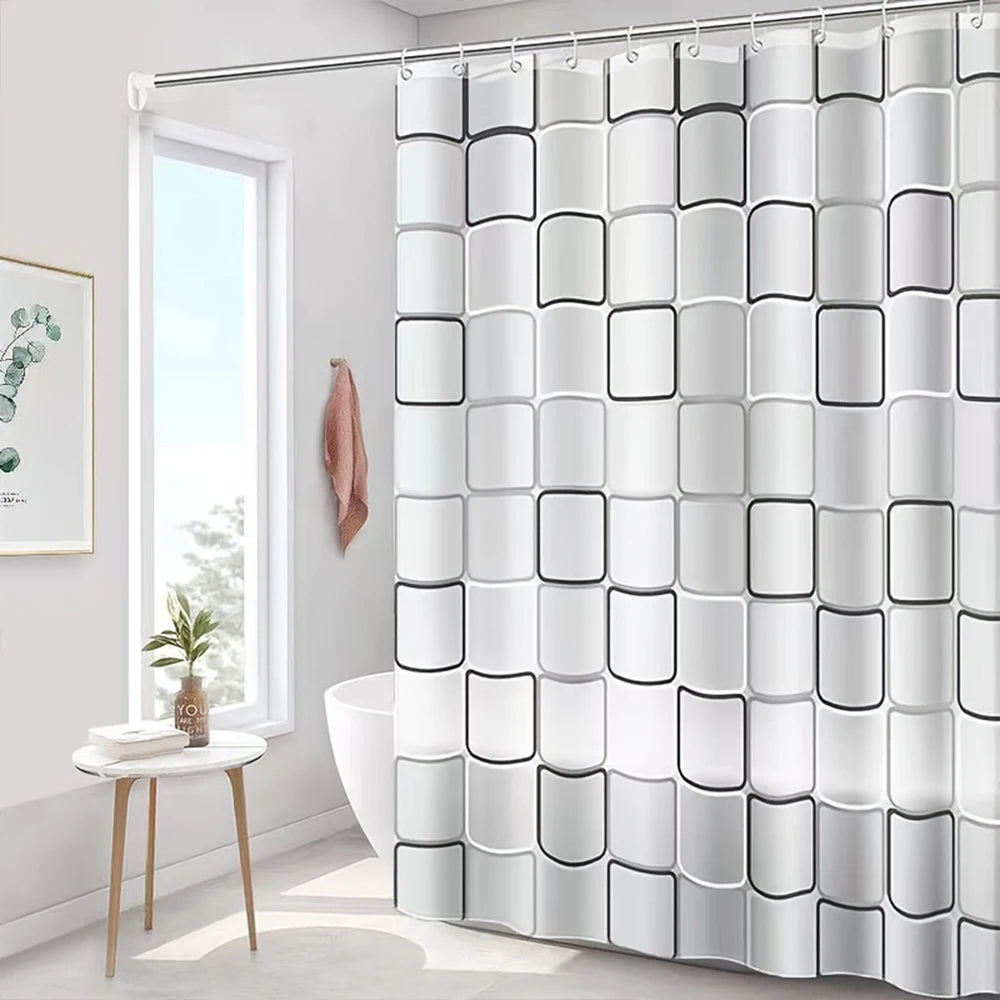 rideau douche moderne transparent rose aimants lestés blanc gris respectueux environnement