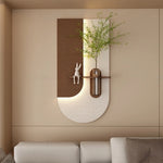 Lampe murale en grès avec abat-jour blanc en décoration d'entrée