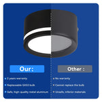 spot led noir moderne vis fixation câble base métal aluminium