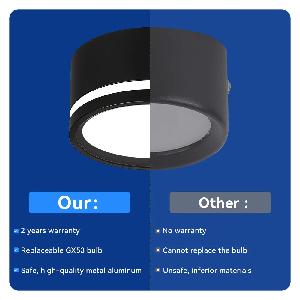 spot led noir moderne vis fixation câble base métal aluminium