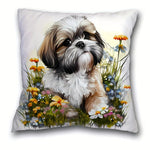 taies d'oreiller animaux imprimées tigres chats chiens orange noir blanc vert polyester peachskin 45x45cm