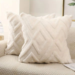 housse coussin carré polyester motif géométrique moderne beige clair décoratif siège inclusion zip