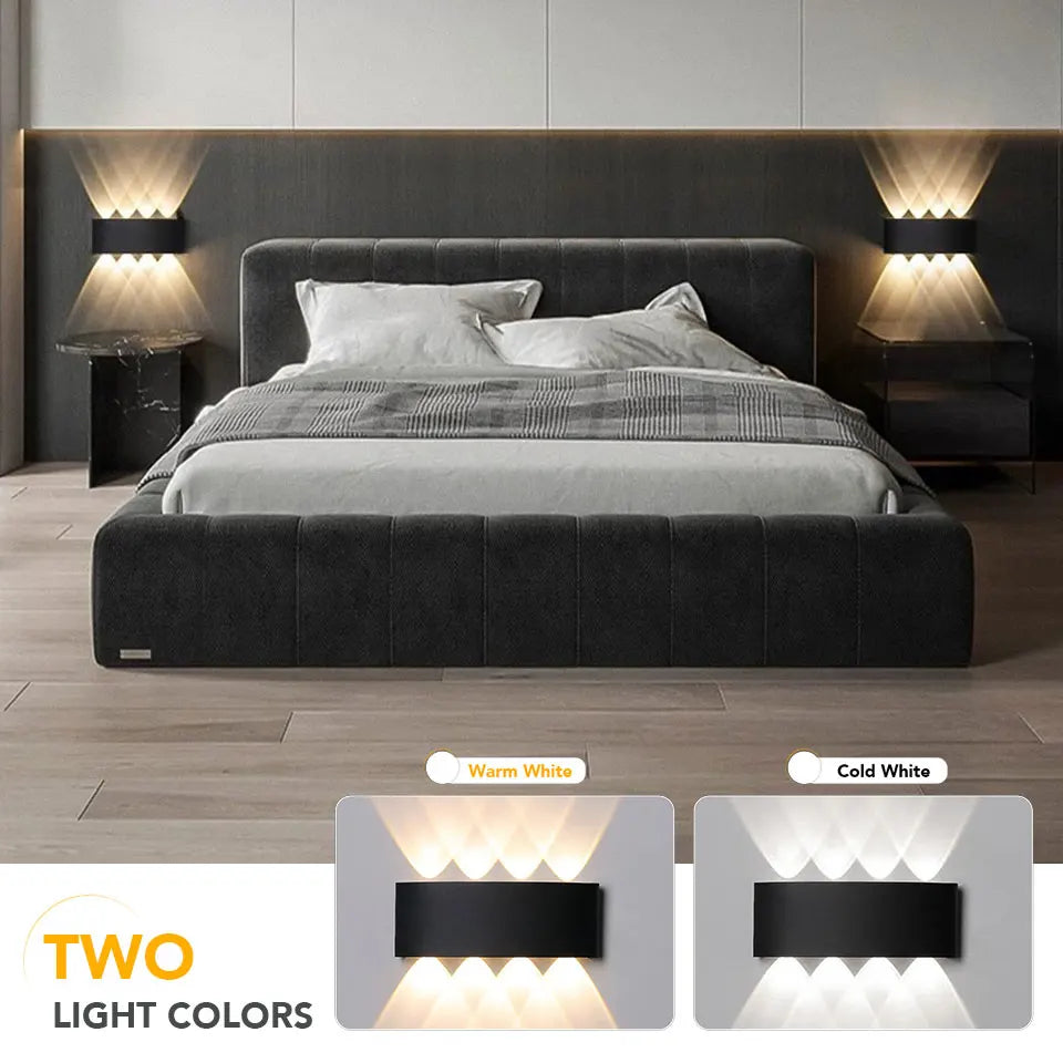 applique murale led moderne noire ip66 extérieur intérieur 110v 220v led