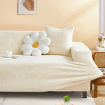 Housse canapé peluche douce vert clair moderne salon places lavable machine