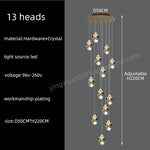 suspension lumineuse contemporaine dorée leds translucides chambre salon élégante 249 2000lm