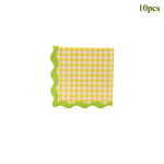 serviettes papier festives carreaux fruits pommes poires anniversaire mariage printemps orange rose