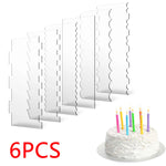 décoration gâteau transparent motifs plaques adhésif bougies pâtisserie moderne six pièces