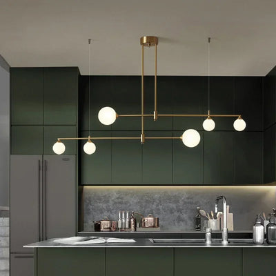 Suspension luminaire boule de verre nordique noire avec LED G9 pour salle à manger