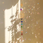 décoration murale suncatcher or multicolore fleur lotus artisanal bohèmeextérieur chambre jardin