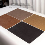 tapis table simili cuir noir marron gris moderne respectueux environnement essuyable lavable 45x30cm