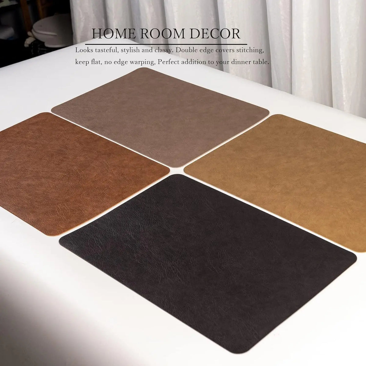tapis table simili cuir noir marron gris moderne respectueux environnement essuyable lavable 45x30cm