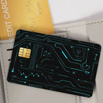 carte bancaire personnalisée adhésive circuit imprimé vert fond noir étanche résistante rayures empreintes digitales