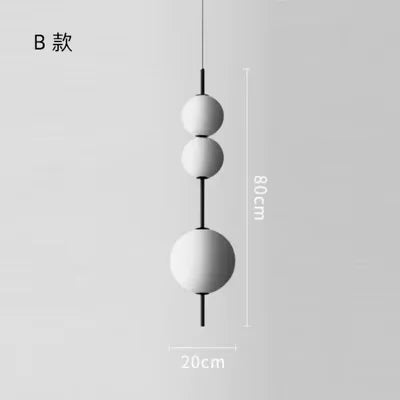 lustre suspension boules verre blanc moderne opalescent encastré minimaliste chambre salle manger
