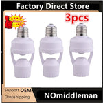 adaptateur prise e27 detecteur mouvement pir blanc moderne pratique led 30w interrupteur auto