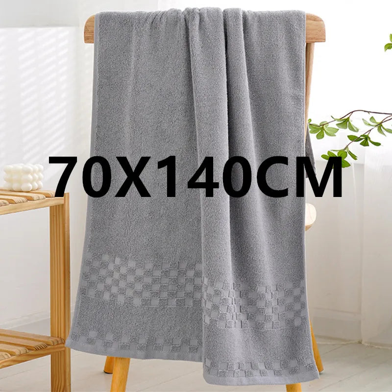 serviette bain coton carreaux gris moderne séchage rapide 70x140cm pliable toilette absorption efficace lavable