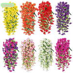 guirlande artificielle fleurs simple moderne rouge violet rose blanc jaune extérieur intérieur décoration festive
