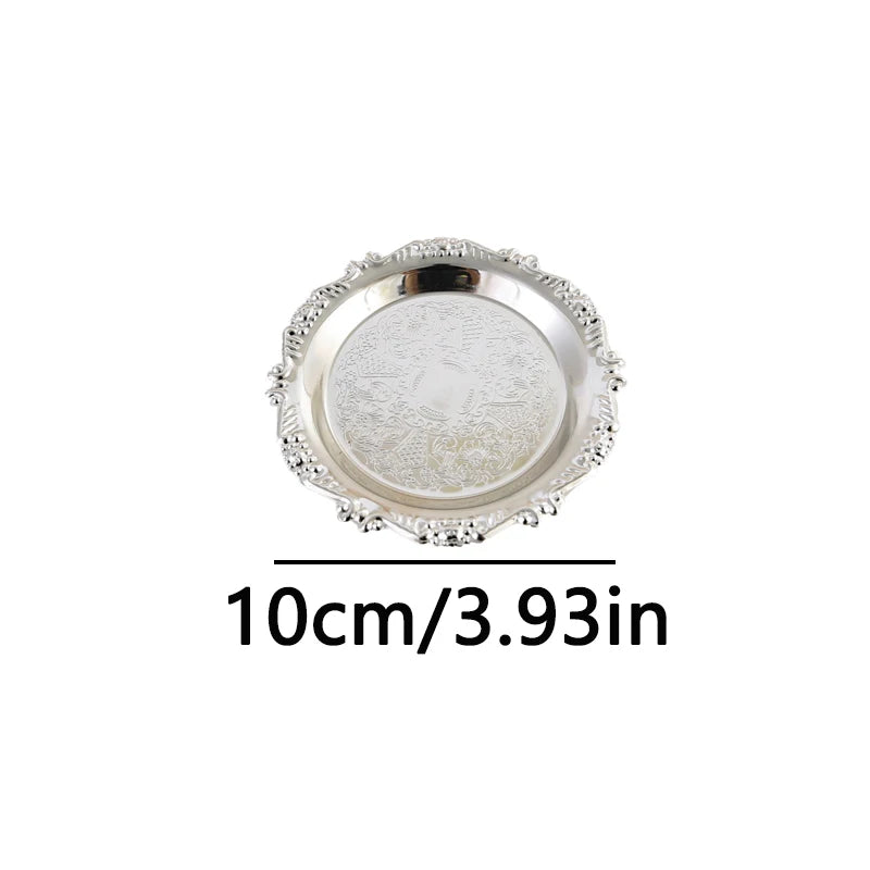 plateau decoratif or argent ornements baroques classique vintage boucles oreilles bracelet 7.5cm 10cm 15cm
