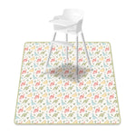 tapis imperméable moderne bleu clair motif lunes blanches 130cm 130cm réutilisable pratique