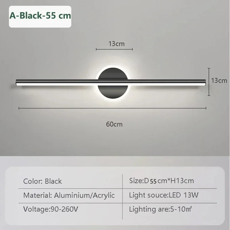 lampe murale led moderne blanche dorée brillante minimaliste éclairage quotidien chambre cuisine salle manger