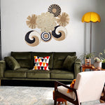 Panier mural en rotin naturel, détail de la texture tissée pour décoration intérieure