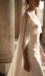 cape mariage transparente polyester élégante plage cérémonie cocktail soirée echangement