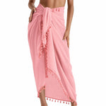sarong élégant boho uni vert rose blanc noir tissu polyester rapide séchage tassel inclusion