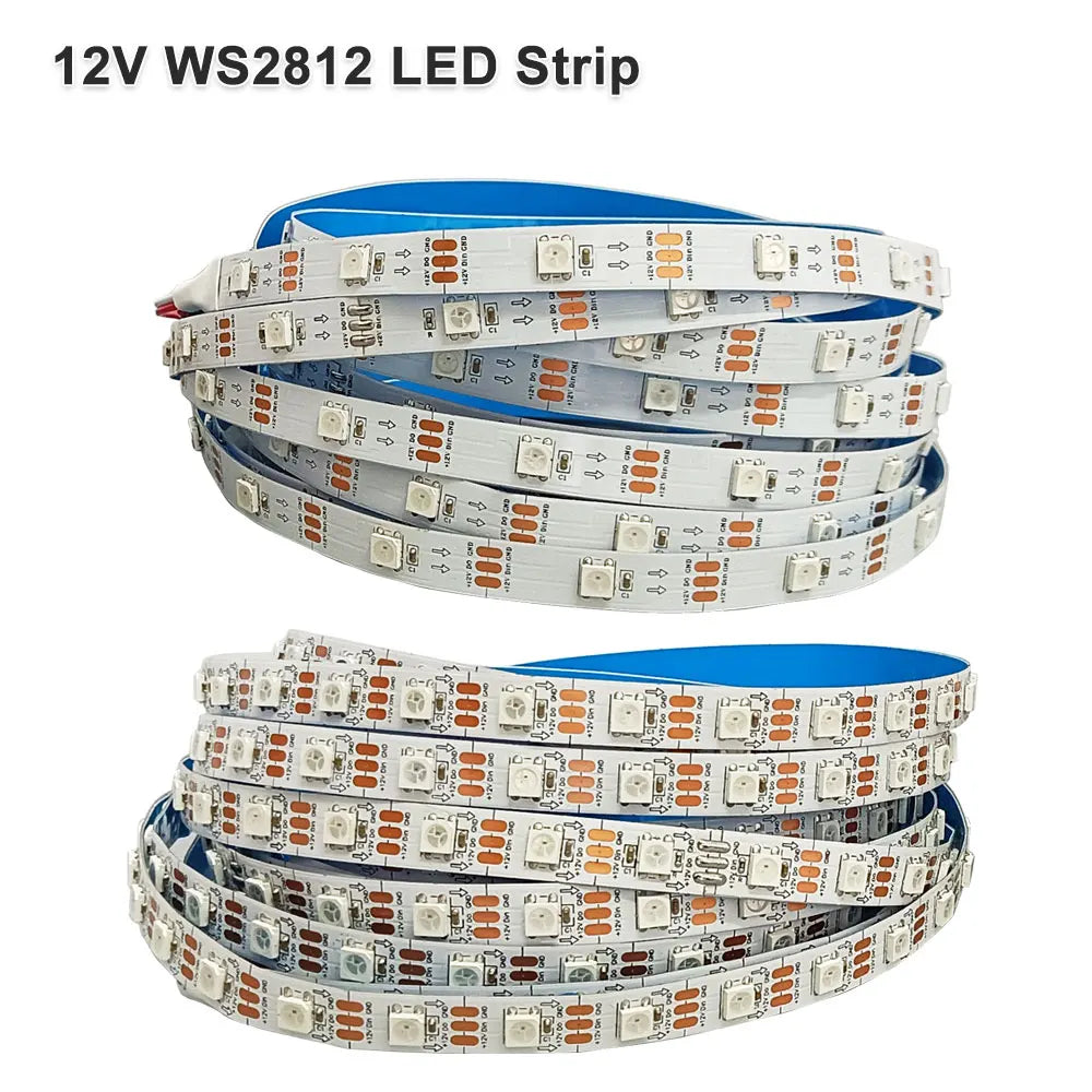ruban led rgb adressable 12v smd 60 pixels mètre blanc adhésif décoration intérieur moderne